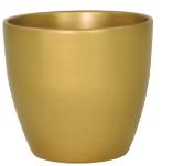 5" Round Matte GoldCeramic Pot