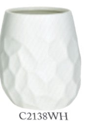 7.25"T x 3.5"OP White Vase