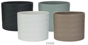 4.7" OP Round Arrow Design Ceramic Pot