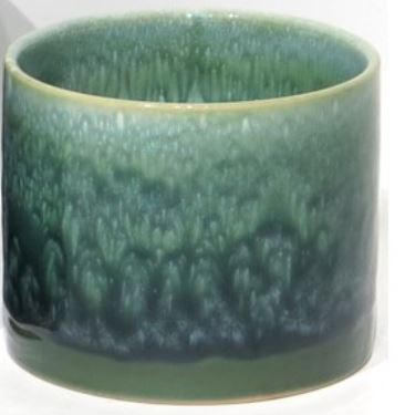 Marin Green Reactive Glaze Ceramic Cylinder Container