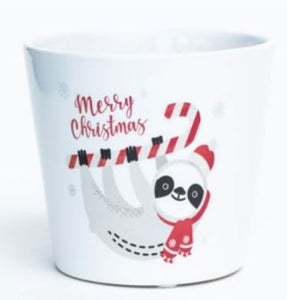 4.7" x 4.3" Merry Christmas Sloth Dolomite Container