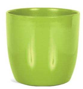 4.75" x 4.5" Green Painted Dolomite Pot