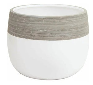 6.7" x 5.3" Nordic White & Grey Topped Dolomite Container