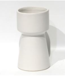 4" x6.8"H Matte White Ceramic Pot