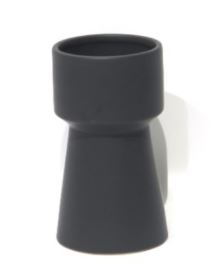 4" x6.8"H Matte Black Ceramic Pot