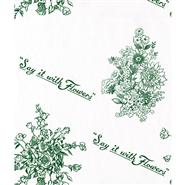 Say It With Flowers White Counter Roll Paper - 30" x 833' - Green on White
