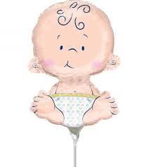 Pre-Inflated Mini Shape Sitting Baby Balloon