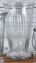 12" Tall Round Clear Ribbed Glass Vase