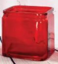 4.75" x 4.75" Red Clear Glass Cube