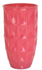8.5" Round Watermelon Embossed Glass Vase