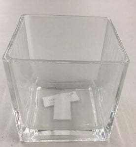 6" Clear Machined Glass Cube