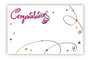 Enclosure Card - Specialty - Congratulations - Swirls & Dots