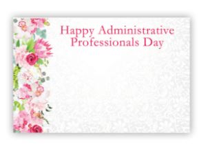 Enclosure Card - Happy Admin Pro Day - Pink Flowers