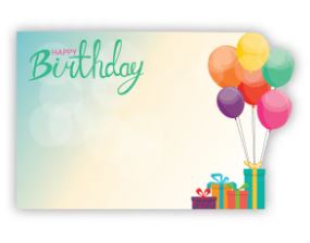 Enclosure Card - Happy Birthday - Balloons & Gifts