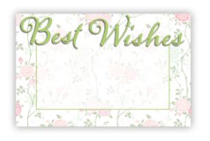 Enclosure Card - Best Wishes - Large Green Over Light Floral