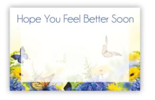 Enclosure Card - Hope You Feel Better Soon -  Blue & Yellow with Butterfly