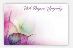 Enclosure Card - With Deepest Sympathy Purple Leaves