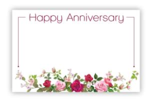 Enclosure Card - Happy Anniversary - Bouquet of Spring Roses