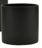 5" Matte Black Ceramic Cylinder