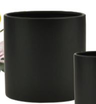 6" Matte Black Ceramic Cylinder