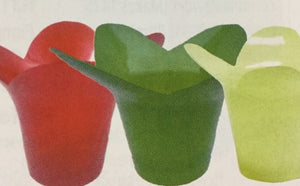 4" Red Plastic Pot Cover Tulip Style
