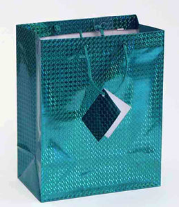 5.5 x 10.5 x 13" Large Gift Bag Turquoise